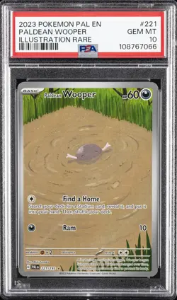 2023 POKEMON PAL EN-PALDEA EVOLVED ILLUSTRATION RARE #221 PALDEAN WOOPER PSA 10 - Image 1