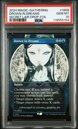 2024 MTG Drown in Dreams Foil PSA10 Secret Lair Peach Momoko Art #1668 GEM MINT - Image 1