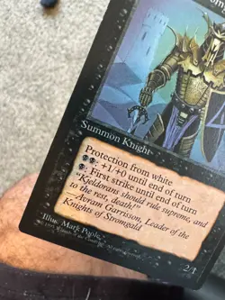 Magic MTG Knight of Stromgald Ice Age MISPRINT NM! Blue Smudging on Left Side - Image 3