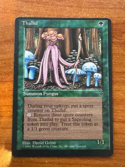 Magic MTG Thallid MISCUT Fallen Empires SP! Large bottom border - Image 1