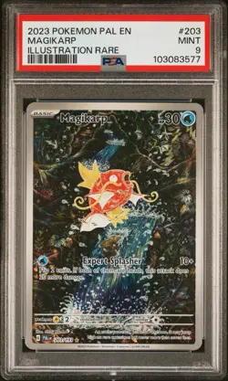 2023 Pokemon Paldea Evolved Magikarp 203/193 Illustration Rare PSA 9 - Image 2