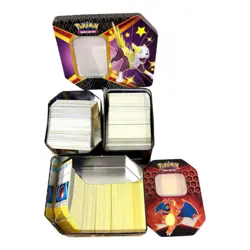 Pokemon Mixed Cards Including 3 Pokemon Tin Cans - Image 1
