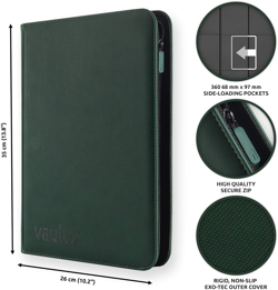 9 Pocket Trading Card Zip Binder, 360 Cards, Premium Exo-Tec Album Material, 20 - Image 2