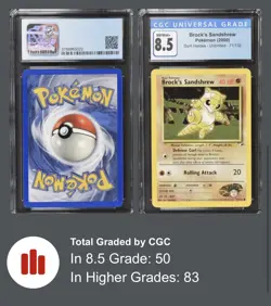 Brock's Sandshrew 71/132 Pokemon Gym Heroes CGC 8.5 Graded Pokemon Card - Image 3