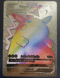 Pokemon Gold Foil Fan Art Card PIKACHU VMAX Gigantamax 310HP 044/185 - Image 1