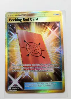 Pokemon TCG Peeking Red Card Sun & Moon: Ultra Prism 169/156 Holo Secret Rare NM - Image 1