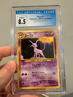 CGC 8.5 NM-MINT Espeon Japanese Neo Premium File 2 2000 Pokemon Card - Image 1