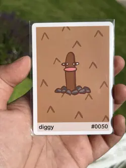 Pookiemoot Diggy #0050 Diglett Pokemon Card Fan Art - Image 1