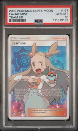 Jasmine 177/181 PSA 10 SM Team Up Ultra Rare Full Art Trainer Pokemon Card ZY3 - Image 1