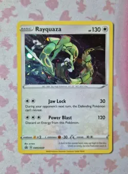 Rayquaza SWSH029 Sword & Shield Black Star Promo Cosmos Holo Pokemon Card - Image 1