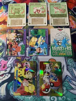 Pokemon Lot 8 Japanese Vending Card Bandai Pocket Monsters Stickers Collection - Image 1