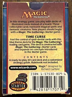 Magic The Gathering STARTER 1999 TIME CURSE Theme Deck MTG w/ instructions - Image 2