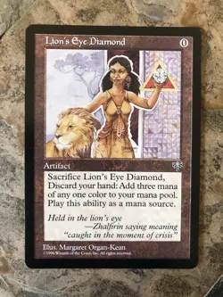 MTG - Lion's Eye Diamond - Mirage - Legacy - Altered - Read - Watch Item Video! - Image 1