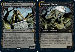 1 x Graveyard Trespasser // Graveyard Glutton - Foil - Showcase - Innistrad: Mid - Image 1