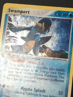 Pokemon TCG Swampert 13/109 SWIRL EX Ruby & Sapphire E-Reader Holo Unlimited LP - Image 2