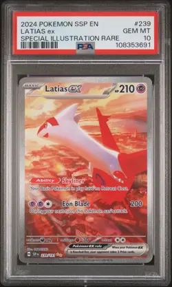 2024 POKEMON SSP EN-SURGING SPARKS SPECIAL ILLUSTRATION RARE LATIAS EX PSA 10 - Image 1
