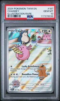 Chansey 187/167 PSA 10 - 2024 Pokemon Scarlet & Violet SV06 Twilight Masquerade - Image 1