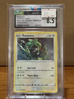 2020 Pokemon Rayquaza Black Star Promo Cosmos Holo CGC NM/MT+ 8.5! SWSH029 - Image 1