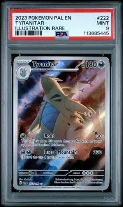 2023 POKEMON PAL EN-PALDEA EVOLVED ILLUSTRATION RARE #222 TYRANITAR PSA 9 - Image 1