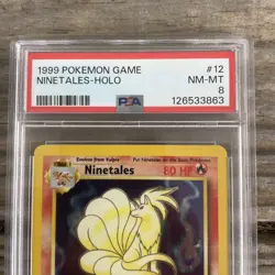 1999 Pokemon Base Set Unlimited English 12/102 Ninetales Holo PSA 8 - - Image 3