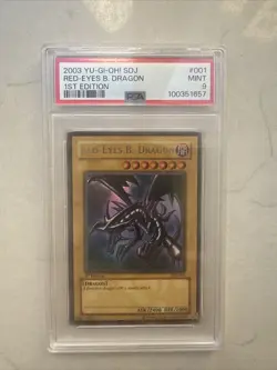 2003 Yu-Gi-Oh! SDJ 1st Edition Red-Eyes Black Dragon SDJ-001 PSA 9 MINT Low Pop - Image 1