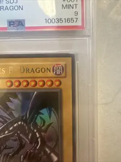 2003 Yu-Gi-Oh! SDJ 1st Edition Red-Eyes Black Dragon SDJ-001 PSA 9 MINT Low Pop - Image 3