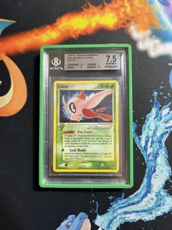BGS 7.5 Celebi 100/100 Gold Star Pokemon Card EX Crystal Guardians NEAR MINT+ - Image 1