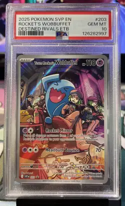 Pokemon TCG Wobuffet 203 Full Art Destined Rivals Black Star Promo Card PSA 10 - Image 1