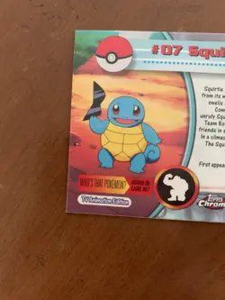 Squirtle #07 Topps Chrome 2000 Pokemon Series 1 Card - Image 4