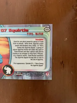Squirtle #07 Topps Chrome 2000 Pokemon Series 1 Card - Image 5