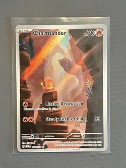 Pokemon TCG Charmander Scarlet Violet-151 Holo Illustration Rare Card 168/165 - Image 1