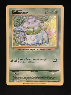 Pokemon TCG Bulbasaur Classic Collection Holo Card 001/034 CLV - Image 1