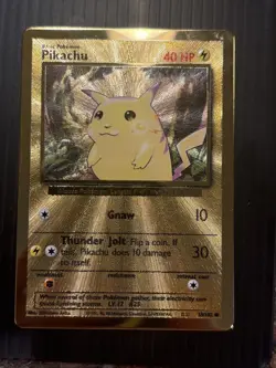 Pokemon TCG Celebrations Pikachu Gold Metal Card 58/102 25th Anniversary - Image 1