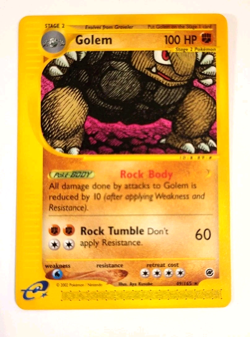 Near Mint - Golem Expedition 49/165 Rare Vintage Wotc era E-Reader Pokemon Card - Image 1