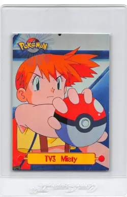 MISTY TV3 - BLUE Logo - NON-HOLO - SERIES 1 - TOPPS Pokemon Card - MP - Image 1