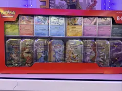 Pokemon TCG Scarlet & Violet Prismatic Evolutions Mini Tins Sealed + 8-Card Lot - Image 1