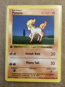 Pokemon TCG Ponyta Base Set 60/102 1st Edition Never Played Near Mint - Image 1