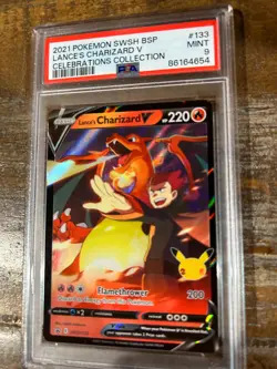 POKEMON 2021 Celebrations Collection LANCE'S CHARIZARD V Promo #133 PSA 9 Mint - Image 1