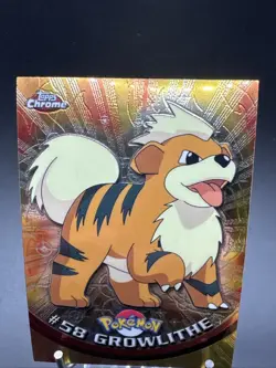 2000 Pokemon Topps Chrome Growlithe Chrome Series 1 #58 - Image 2