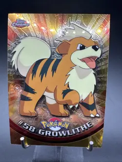 2000 Pokemon Topps Chrome Growlithe Chrome Series 1 #58 - Image 3