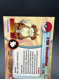 2000 Pokemon Topps Chrome Growlithe Chrome Series 1 #58 - Image 5
