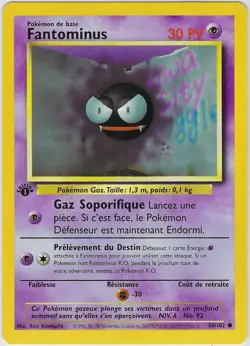 Fantominus Gastly 50/102 French Common Base Set 1st Edition 1999 Pokemon NM - Image 1