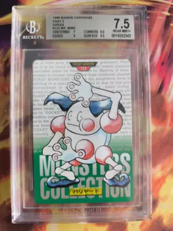 Pokemon Card Mr Mime Monsters collection Carddass 1996 Japan BGS Beckett 7.5 (9) - Image 2