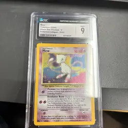 Mew 9 Holo SWIRL WOTC Black Star Promo Pokemon League CGC 9 Vintage Card 2000 - Image 1