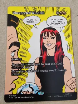 Unexpected Windfall - #29 (Borderless) Spider Man Eternal-Legal Regular - Mtg - Image 1