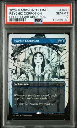 2024 MTG Psychic Corrosion Foil PSA10 Secret Lair Peach Momoko #1669 GEM MINT - Image 1