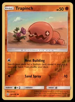 Pokemon TCG Trapinch Sun & Moon - Cosmic Eclipse #107 Holo Reverse - Image 1