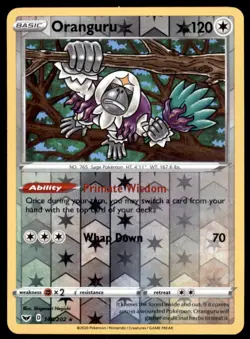 Pokemon TCG Oranguru Sword & Shield #148 Holo Reverse - Image 1