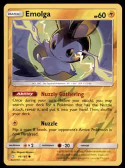 Pokemon TCG Emolga Sun & Moon - Team Up #46 Holo Reverse - Image 1