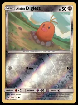 Pokemon TCG Alolan Diglett Sun & Moon - Unbroken Bonds #121 Holo Reverse - Image 1